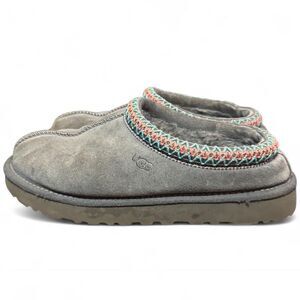 UGG Tasman Slippers Women’s Size 7 Gray Suede Shearling Lined Slip On Casual